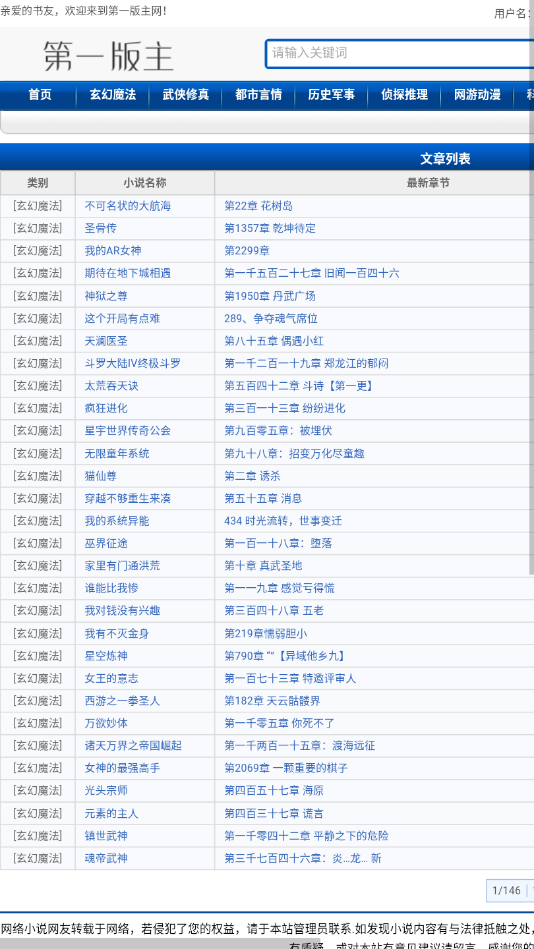 第一版主小说网无弹窗版