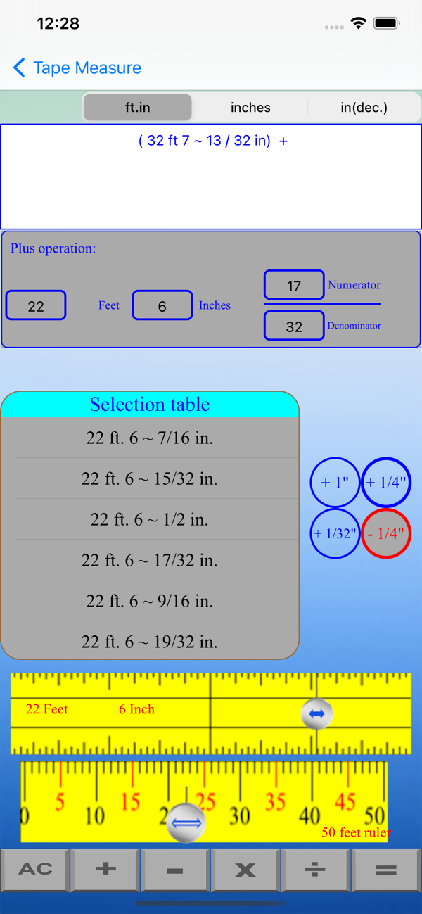 Tape Measure Calculator（卷尺计算器）iOS版