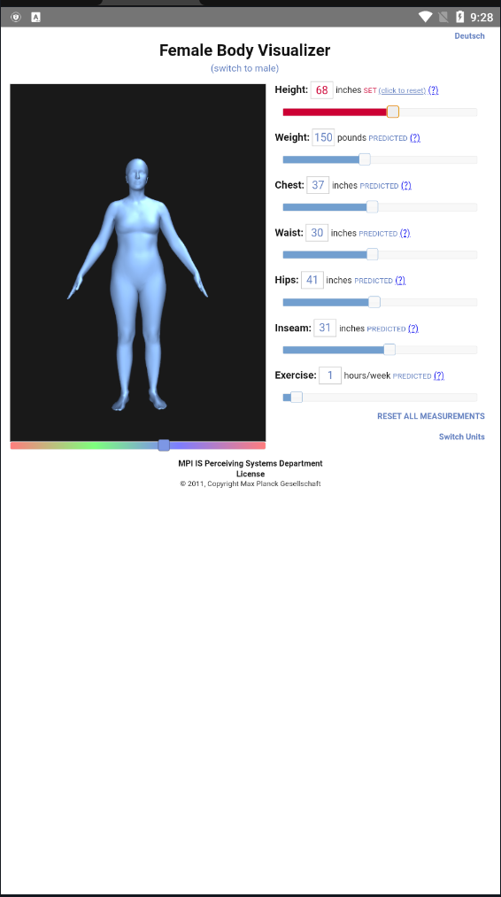 bodyvisualizer身高体重体型模拟器手机版